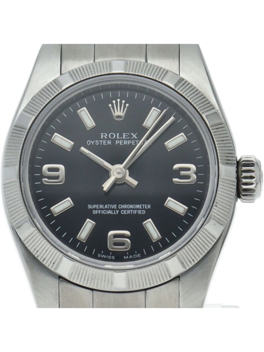 Rolex Oyster Perpetual 26 Watch Box SS Black Polished